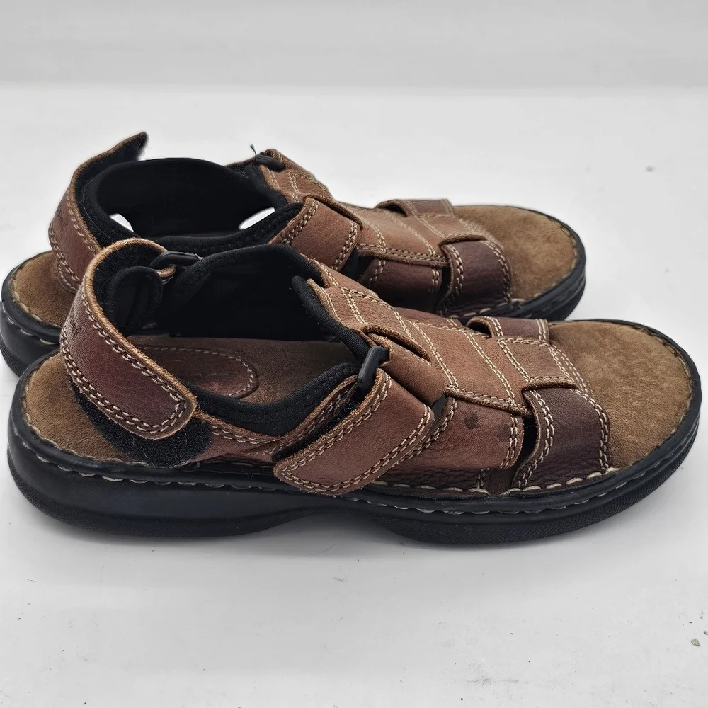 Hush Puppies Kids Brown Leather Open Toe Sandals Size 4